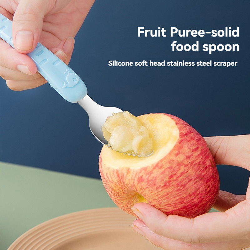 Baby Food Apple - Cuchara Raspadora de Alimentos para Bebés