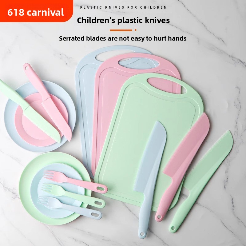 Baby Food Knife Set - Cuchillo de cocina de plástico antideslizante