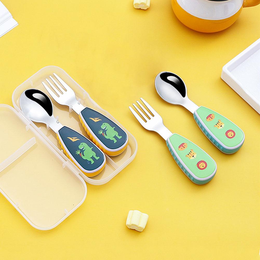 Baby Food Knife Set - 2 unid/set niños mango corto cuchara