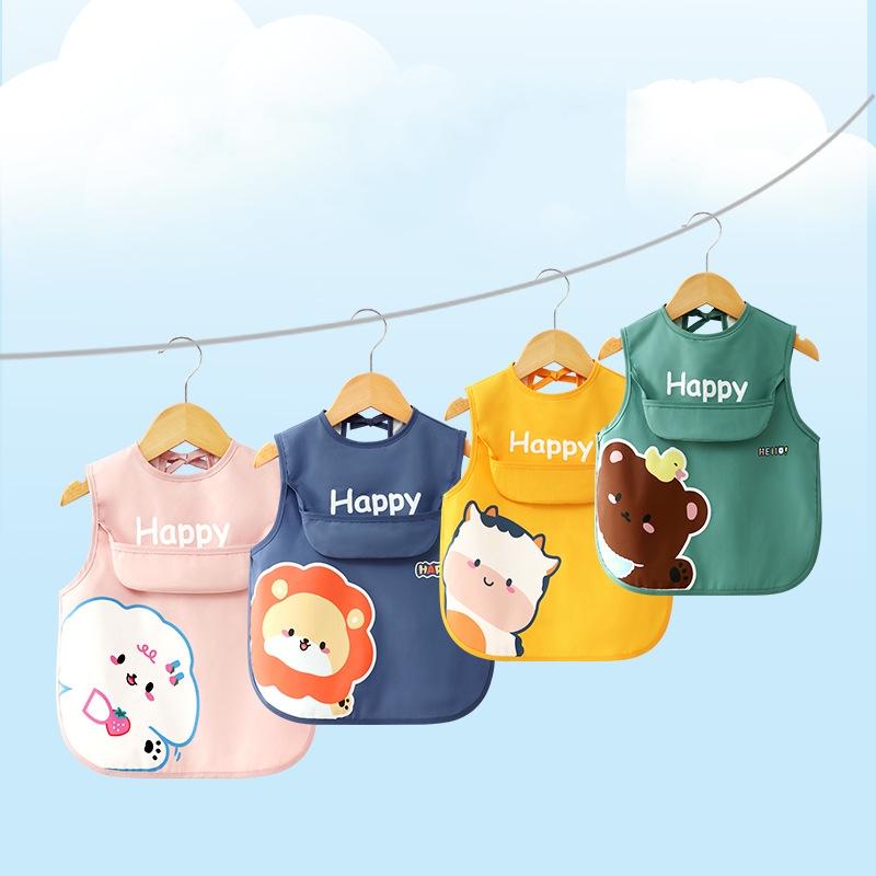 Baberos de animales de dibujos - Baby Food Apron reseña y precio